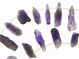 Amethyst `rough` side drill ca. 12-20x7mm