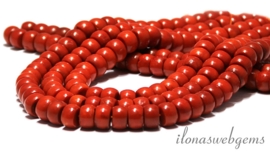 Koraal kralen rood oud hollands ca. 13x8mm(BB6e)
