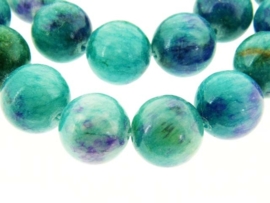 Jade turquoise/paars rond ca. 16mm