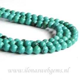 Turquoise Howliet rond ca. 6mm