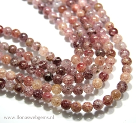 Strawberry Quartz rond ca. 8mm