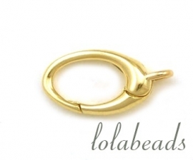 1 stuk 14 krt. gouden lobster slotje ovaal ca. 12x7mm