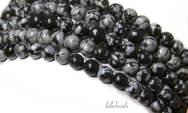 10 strengen Snowflake Obsidiaan kralen rond ca. 12mm A kwaliteit(23)