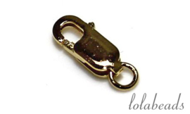 12 stuks Gold filled lobsterslotje ca. 8x3mm