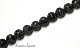 10 strengen Snowflake Obsidiaan kralen rond ca. 4mm (45)