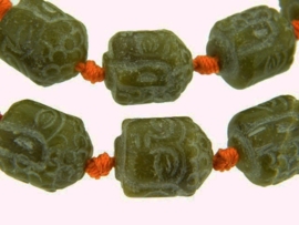 Jade Buddha`s groen ca. 19x15mm (i91)