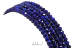 10 strengen Lapis Lazuli kralen facet rond ca. 4mm