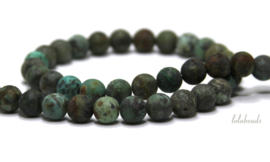 10 strengen African Turquoise kralen mat rond ca. 12mm