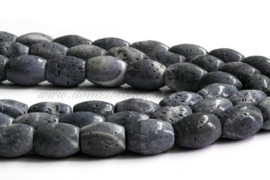 Koraal blauw barrel ca. 16x12mm