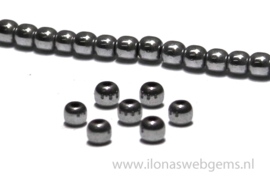 Ca. 140 stuks mini Hematiet kralen / spacer ca. 3,2mm(J100)
