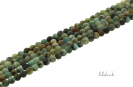 10 strengen African Turquoise  kralen mini rond ca. 2mm