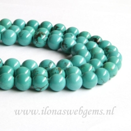 Turquoise Howliet rond ca. 8mm