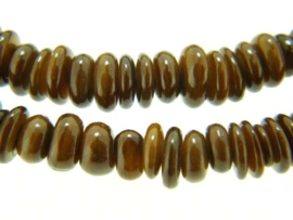 Parelmoer schijfjes mokka ca. 7x3mm