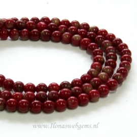 Koraal mix donker rood rond ca. 4mm