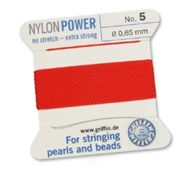 RED: Griffin Rijgdraad Nylon 0.65mm No. 5 (NY10)