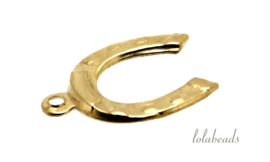 12 stuks Gold filled bedeltje hoefijzer ca. 10mm