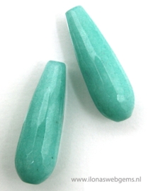 1 paar Jade facet pegels ca. 30x10mm (R2-34A)