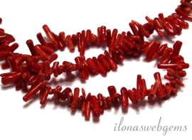 Koraal kralen stokjes ca. 14x3mm(M56)