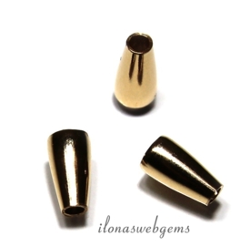 2 stuks Gold filled eindkap ca. 7x4mm doorsnede ca. 3mm(Zi18-6)