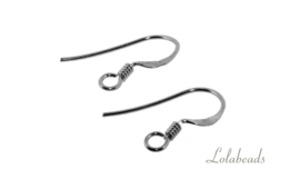 6 Paar Sterling zilveren oorbelhaakjes ca. 25x13mm