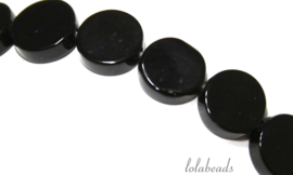 10 Strengen Onyx kralen coin ca. 10mm