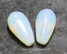 2 stuks Opaliet kralen facet druppels 19x10mm (Pe4-12)