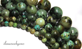 10 strengen African Turquoise kralen rond ca. 8mm