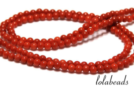 10 strengen Koraal kralen 'oud Hollands' rond ca. 4mm