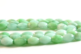 Birmaanse Jade groen facet ca. 14x10mm