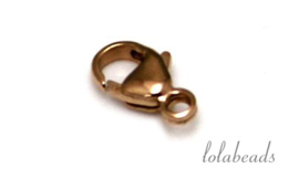 12 stuks rosé gold filled lobsterslotje ca. 9x5mm