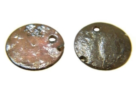 Parelmoer schijfjes bruin ca. 15mm (35 gram=ca.100stuks)