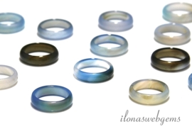 6 stuks Agaat ring mix ca. 22x6x2,5mm(M210)