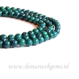 Chinese Chrysocolla rond ca. 6mm