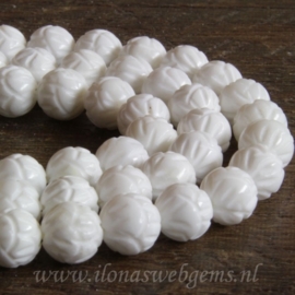 Shell carved roses rond ca. 8,5mm