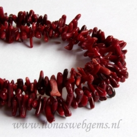 Koraal takjes donker rood fijn ca. 6-10x3mm