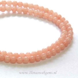 Jade zalm roze rond ca. 4,5mm