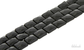 10 strengen Onyx kralen facet vierkant ca. 12x12mm