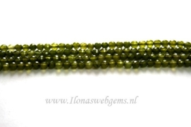 Jade olijf groen facet rond ca. 5,5mm (J31)