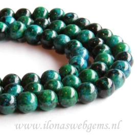 Chinese Chrysocolla rond ca. 8mm