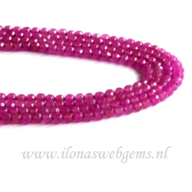 Jade fuchsia facet rond ca. 4,5mm