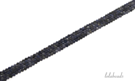 10 strengen Saffier kralen facet rond ca. 2mm