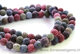 Lavasteen mixed color rond ca. 10mm
