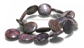 Fossil koraal kralen coin ca. 25x6mm (i15)