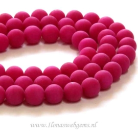 Jade mat fuchsia rond ca.8,5mm (G159)