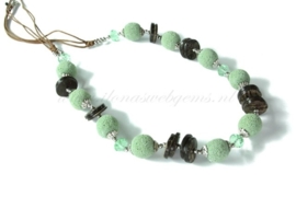 Collier met Lavasteen groen