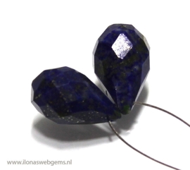 1 Lapis Lazuli facet druppel ca. 13-15x7-8mm(Pe3-1)