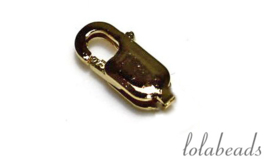 12 stuks Gold filled lobsterslotje ca. 10x4mm