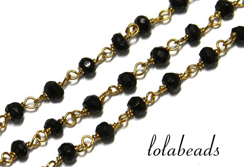 150cm vermeil ketting met kraaltjes Spinel