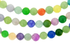 Jade color mix facet rond ca. 8mm