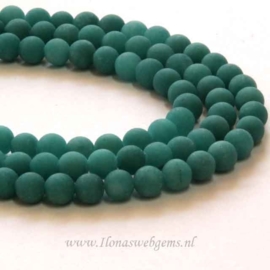 Jade mat petrol-groen rond ca. 6,5mm